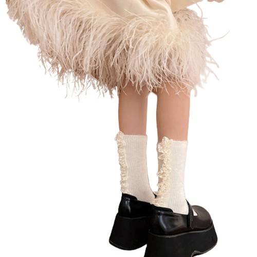 Ruffle frilly ankle socks - ankle,