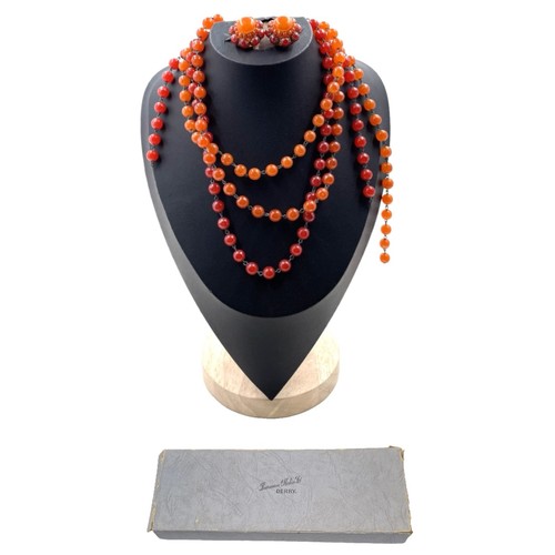 Antique faux carnelian bead - carnelian,
