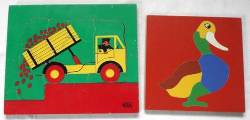 Vintage wooden tray puzzles - tray,