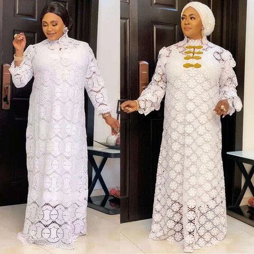 White lace kaftan african - lace,