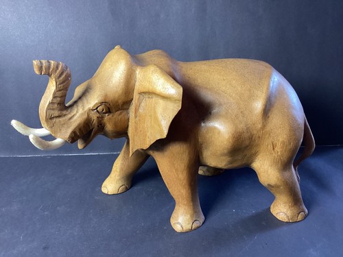 Hand carved wooden elephant - elephant,