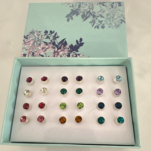 Silver tone multicolour round - multicolour,