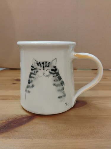 Studio art pottery - cat, mug