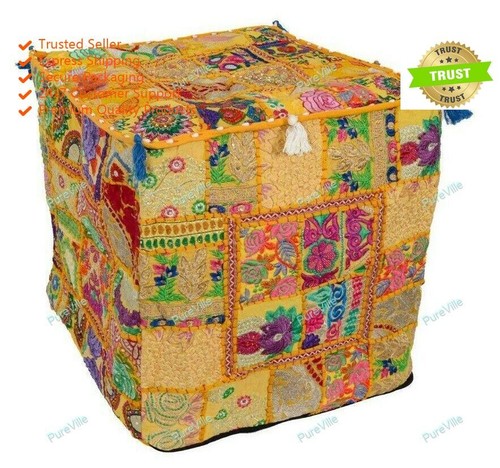 Square pouf ottoman cover - ottoman,