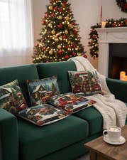 4x Red Truck Christmas Pillow