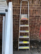 Alu  Step Ladder With Platform Non Slip Treads Lightweight Aluminium 6steps