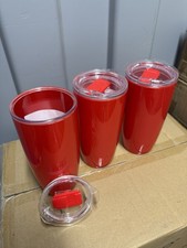 3X Red Coffee Mug Cup Flask