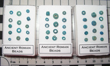 Ancient Roman Empire ~AD 200 genuine jewelry beads in display BLUE 1 case/bid