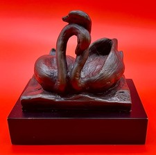 Vintage Bronze Heart of Swans