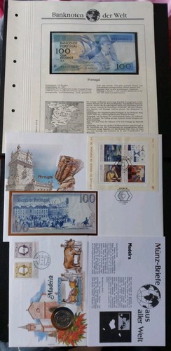 Banknotes and coins portugal - and,