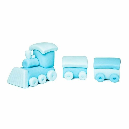 Blue train sugar cake - train,