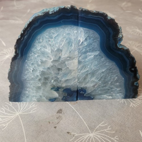 Blue agate bookend kg - blue,
