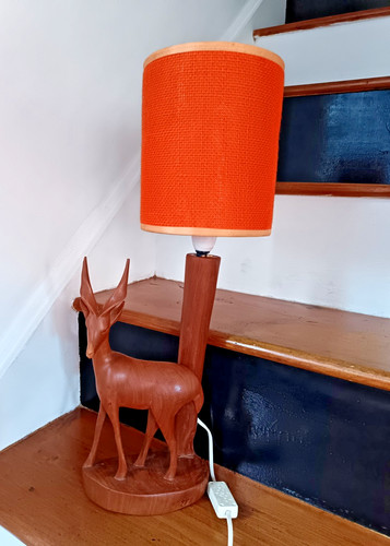 Vintage antelope carved wood - vintage,