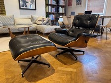 EAMES LOUNGE CHAIR & OTTOMAN by Charles & Ray Eames, iconic wood & leather style