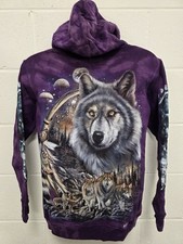 Tie Dye Hoodie Zip Up Wolves