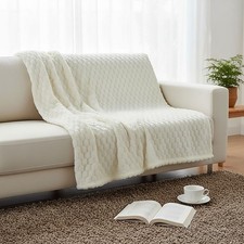 Faux Fur Fleece Soft Blanket Sofa Nap Blanket Warm Throw Over Bed Chair All Size