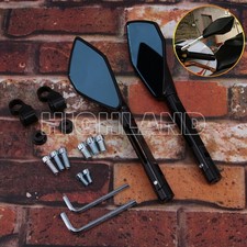 Black CNC Sport Bike Rearview Mirrors Motorbike Rear View For Triumph Kawasaki