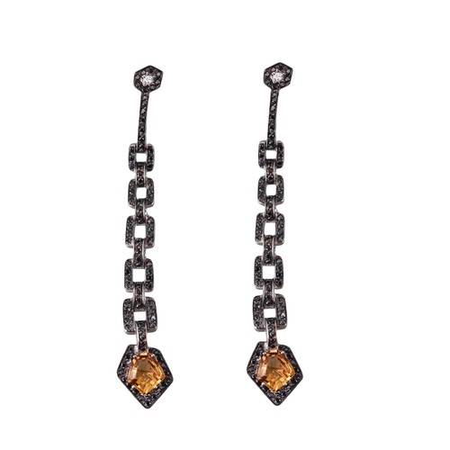Stern black diamond - diamond, citrine