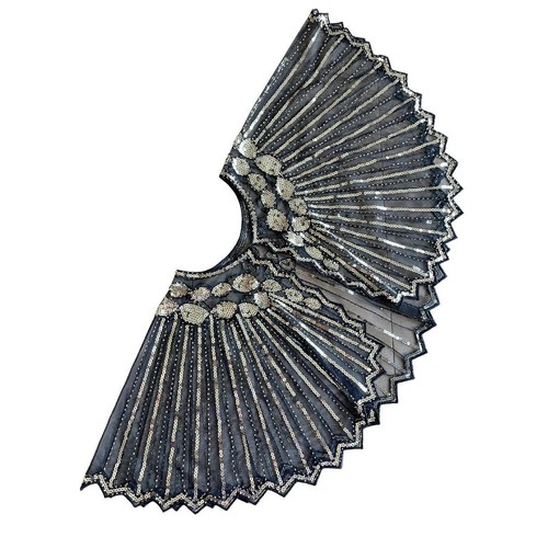 Black gold sequin beaded - black,