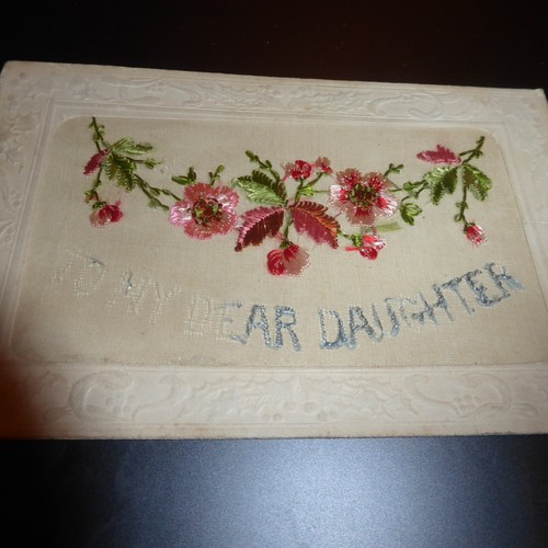 Wwi embroidered silk postcard - wwi,