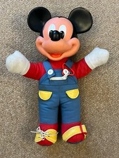 Vintage 1980s - Mickey Mouse - Plush Learn to Dress Doll - Disney