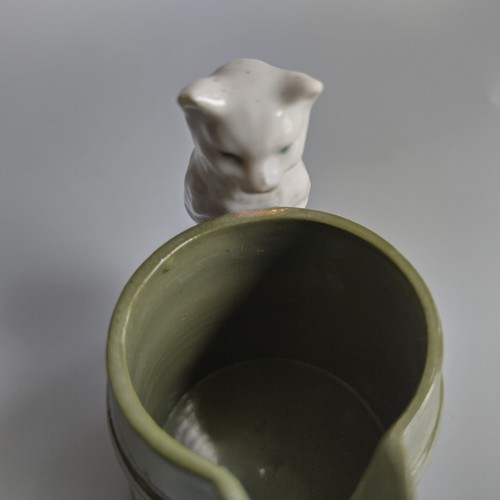 Antique white cat - antique, art