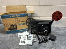 Chinon Super 8 Sound 7500 Projector With Microphone, Reels & Original Box 