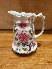 James Kent Old Foley Chinese Rose Floral Pitcher Jug Vase England 12cm Tall