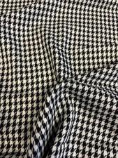 2 Metres White & Black Houndstooth (larger) Fashion Fabric