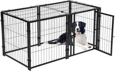 Heavy-Duty Foldable Dog Cage 49"x24"x24" Indoor Crate for Medium & Large Dogs