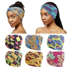 African Print Ankara Cross Knot Hair Turban Bandana Head Wrap - 27 Options