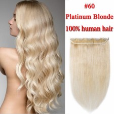 One Piece 100% Real Clip In Remy Human Hair Extensions 3/4Full Head Straight UK