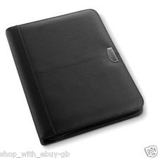 REAL BONDED LEATHER A4 CONFERENCE FOLDER - BRAND NEW ZIPPED LEATHER - PU INNER