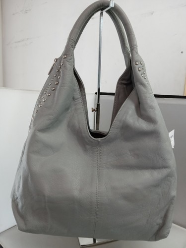 Grey italian leather top - italian,