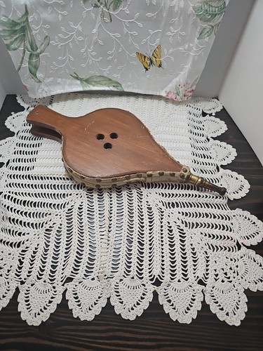 Vtg fireplace bellows wooden - vtg,