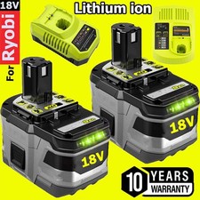 8AH 12Ah 18V Battery For Ryobi One Plus P108 Li-ion RB18L50 RB18L40 P104 Charger