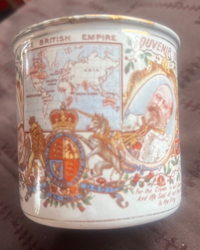 1902 coronation enamel mug - 1902,
