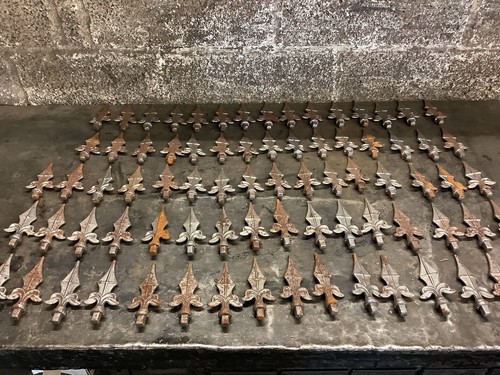 Cast iron fleur lis fence - iron,