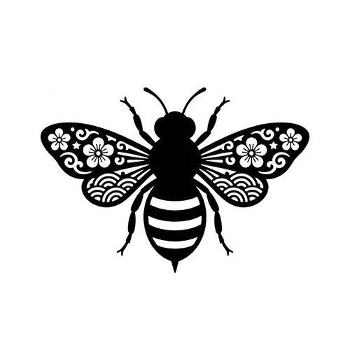 Beautiful bee decal floral - beautiful,