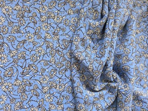 4metres blue printed - printed, crepe