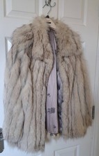Genuine Vintage Ladies Silver Fox Fur Jacket
