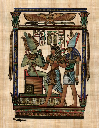 Egyptian papyrus painting - egyptian,