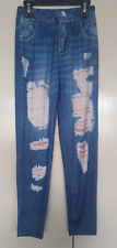 Girls blue jean leggings 8years