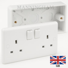 2 Gang White Twin Double