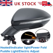 Left Door Wing Mirror Electric Power Folding Heated For VW Golf MK7 2012-2020