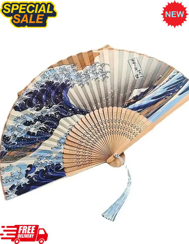 Folding fan hand - folding, silk
