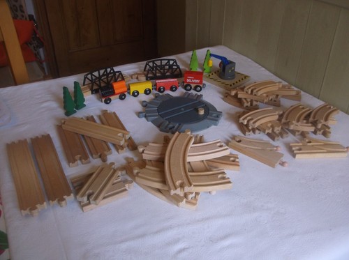 Wooden train track bundle with - wooden,