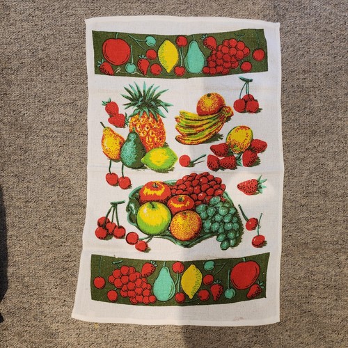 Vintage retro 1970s tea towel - vintage,