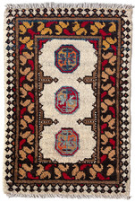 72 x 47cm Vintage Handmade Afghan Carpet Door Bath Mat Small Oriental Wool Rug