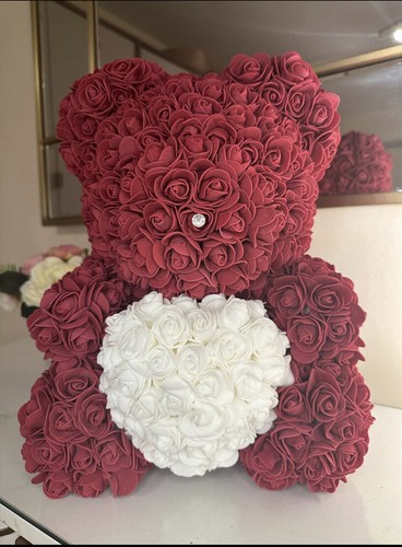40cm rose bear with box - rose,